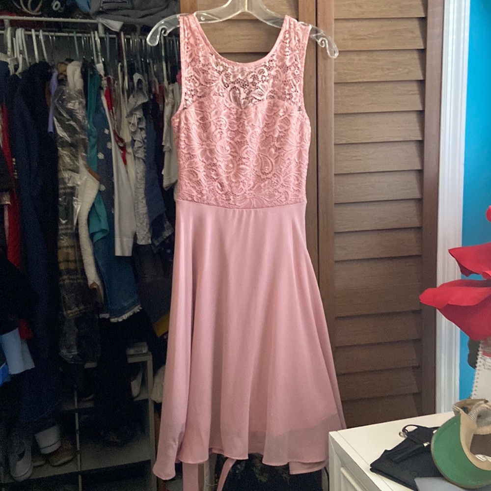 Pink whimsical midi dress